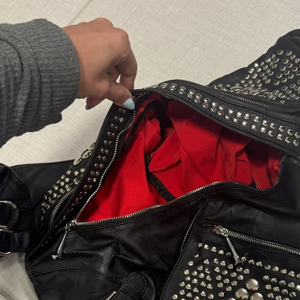 Black Studded Crossbody Bag - Picture 7 of 12